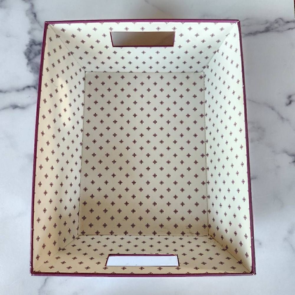 HOM burgundy basket sturdy cardboard organizer storage